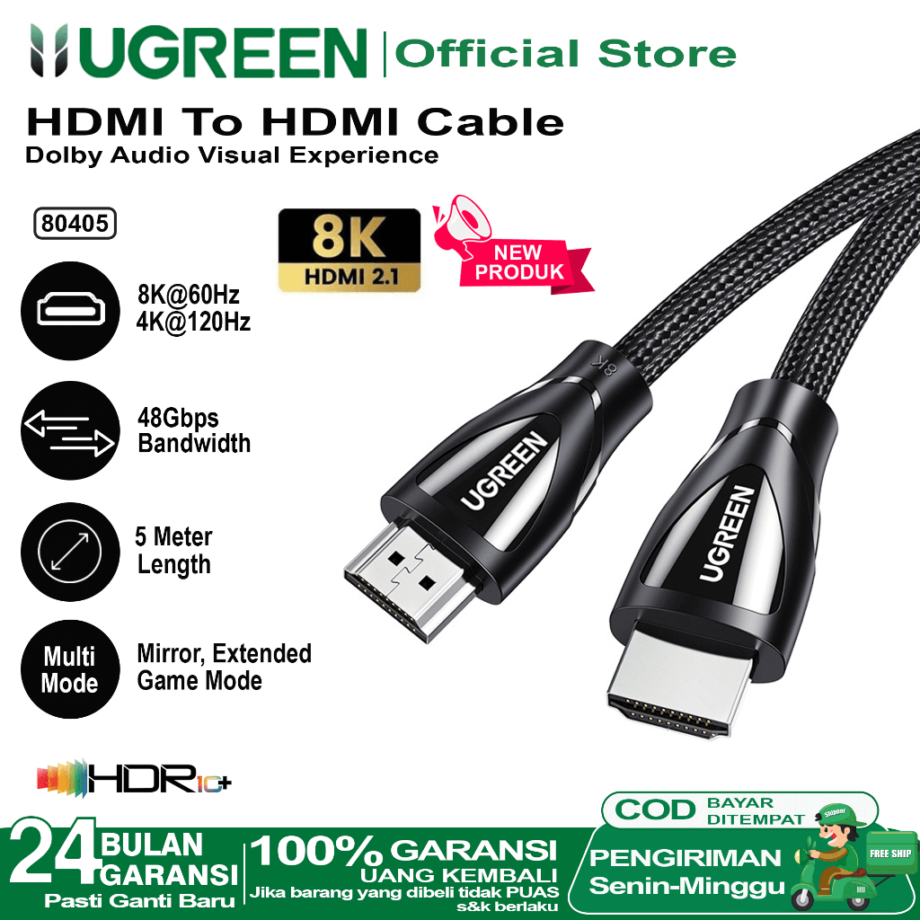 Jual UGREEN Kabel HDMI To HDMI Ultra HD 4K, UGREEN Kabel HDMI To VGA