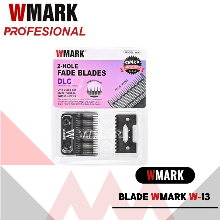 Jual WMARK PROFESIONAL 2-HOLE FADE BLADES CARBON DLC WMARK W13 BLACK ...