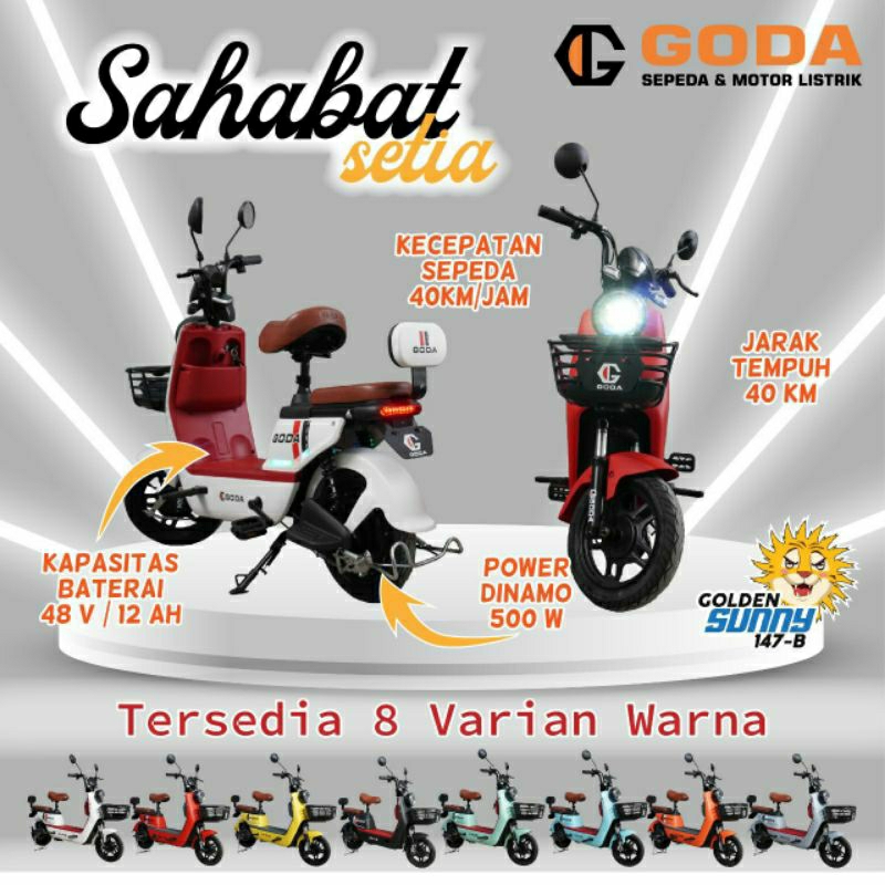 Jual Sepeda Listrik GODA 147 B 500 Watt Electric E Bike | Shopee Indonesia