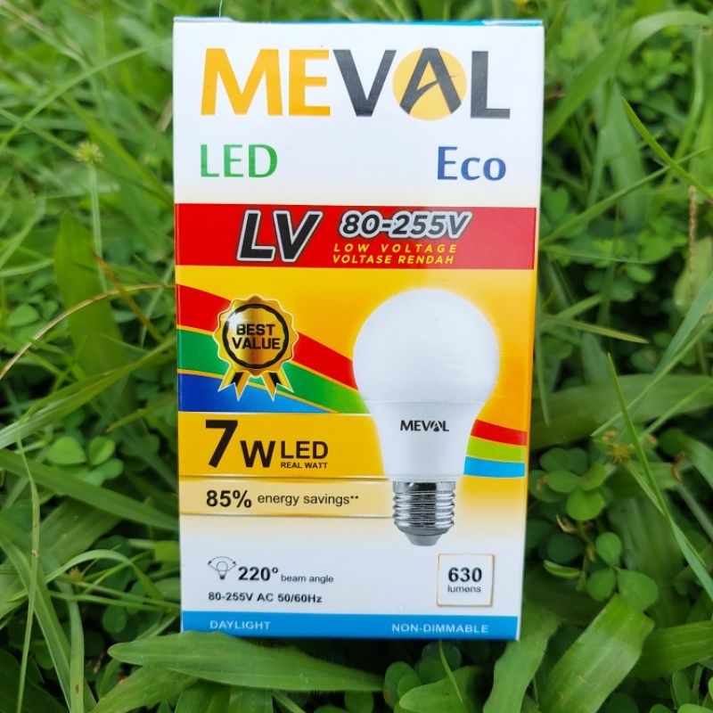 Jual Lampu Led Bulb 7 Watt Eco Lampu Hemat Energi Putih Merk Meval ...