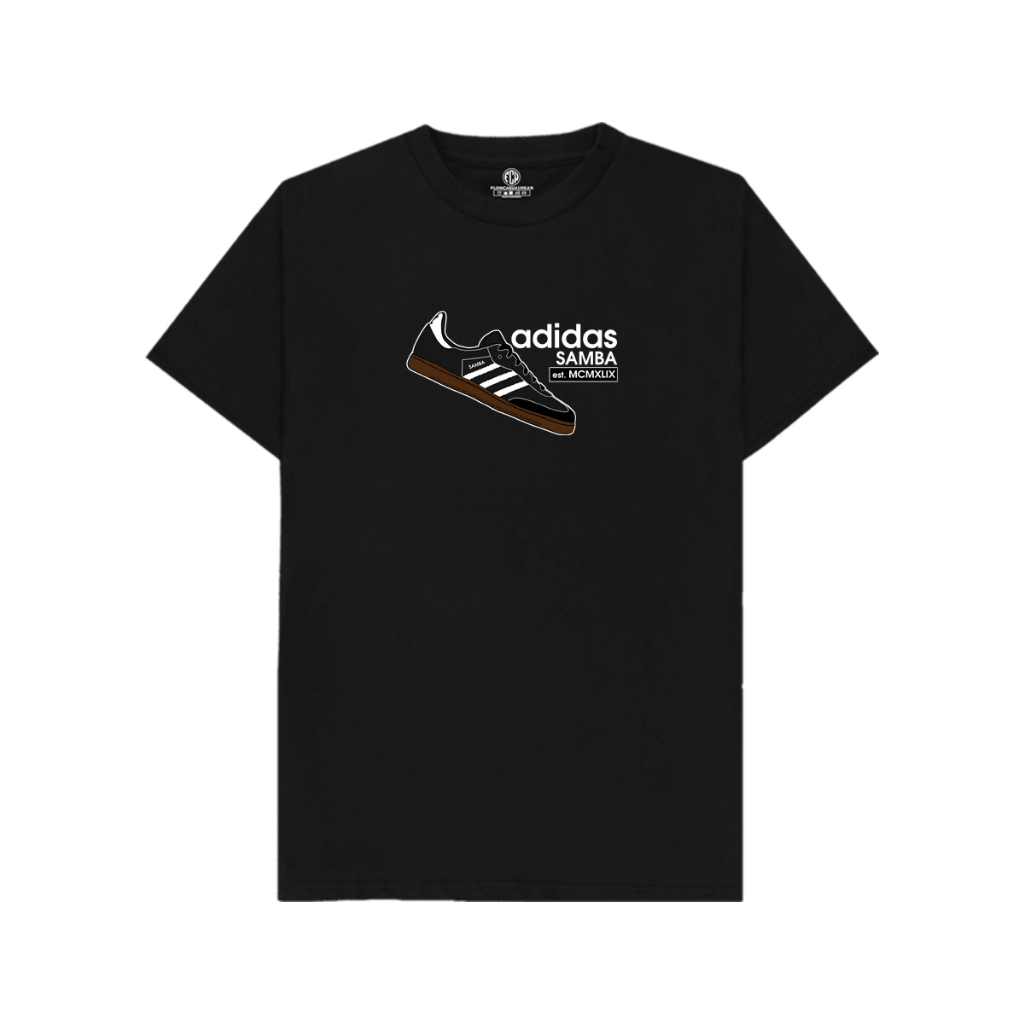 Flowcasualwear T-Shirt Kaos Classic Shoes 'Adidas Samba' -Black- Casual  Ultras Hooligans Football