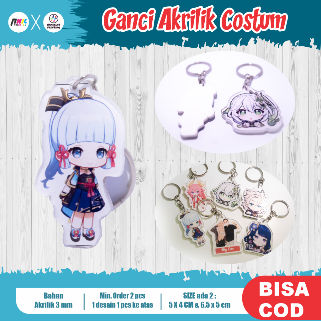 Jual Gantungan kunci (GANCI) ANIME KPOP FOTO AKRILIK CUSTOM / BEBAS