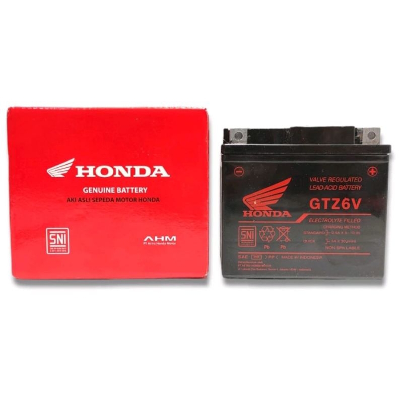 Jual AKI ACCU HONDA GTZ6V VARIO 125 150 SUPPORT ISS ASLI AHM 31500-KZR