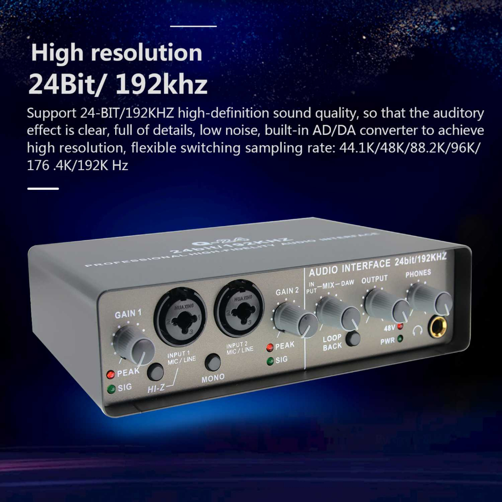 Jual External Sound Card Audio Interface Preamp High Speed USB 2.0 Q24 Shopee Indonesia