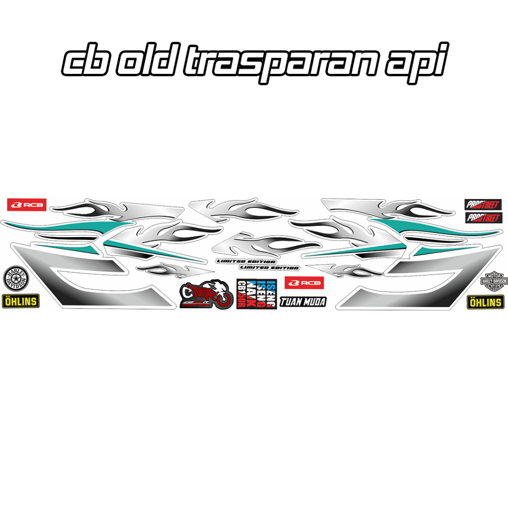 Jual Striping Cb old transparan model api | Shopee Indonesia