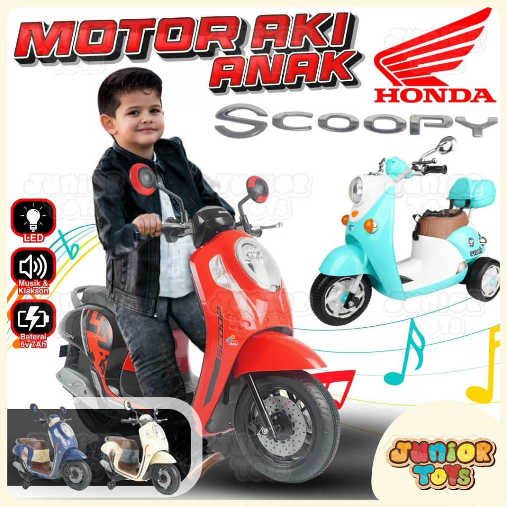 Jual Motor Aki Anak Scoopy Honda Mainan Motoran Elektrik Sepeda Mini