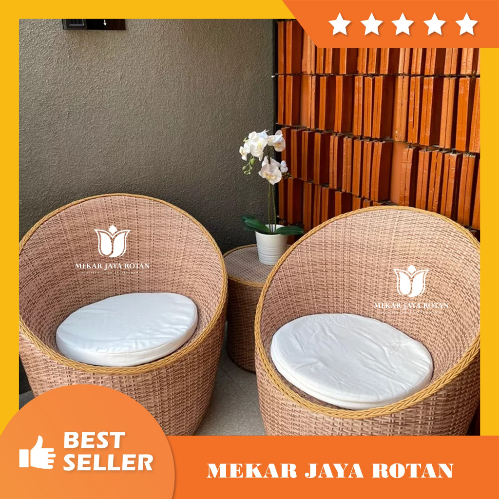 Jual Kursi Teras Rotan Sintetis Gentong Bulat Cantik Untuk Depan Rumah Shopee Indonesia