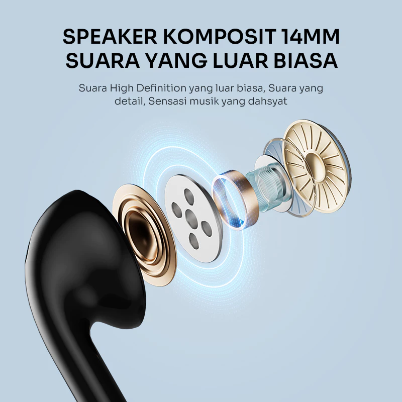 ROBOT Earphone InEar Headset Musik Headset Kabel Telpon RE50 Android/iPhone Original - Garansi Resmi 1 Tahun
