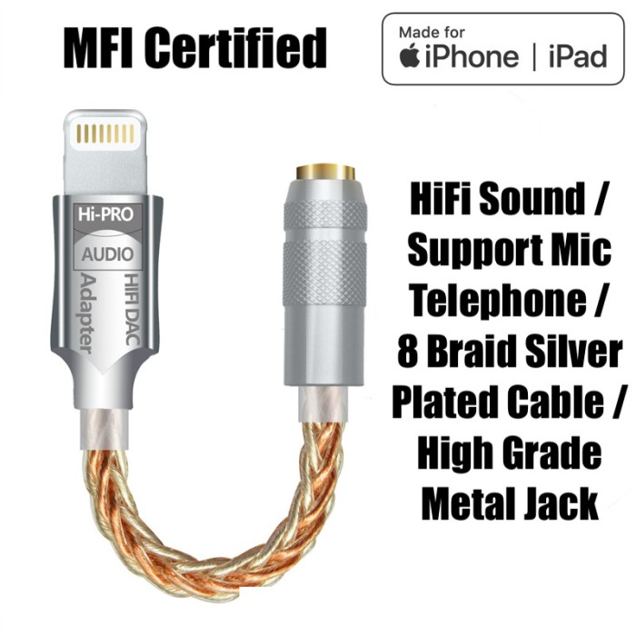 Jual MFi Certified HiFi Converter Lightning to 3.5mm Dac Adapter iPhone