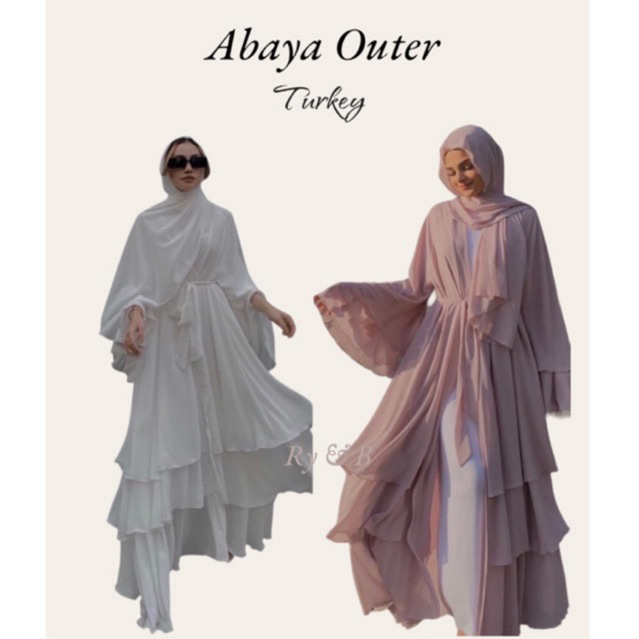 Jual Ry & B |Abaya Outer Dress 2 Layerr Turkey/Dubai | PREMIUM ...