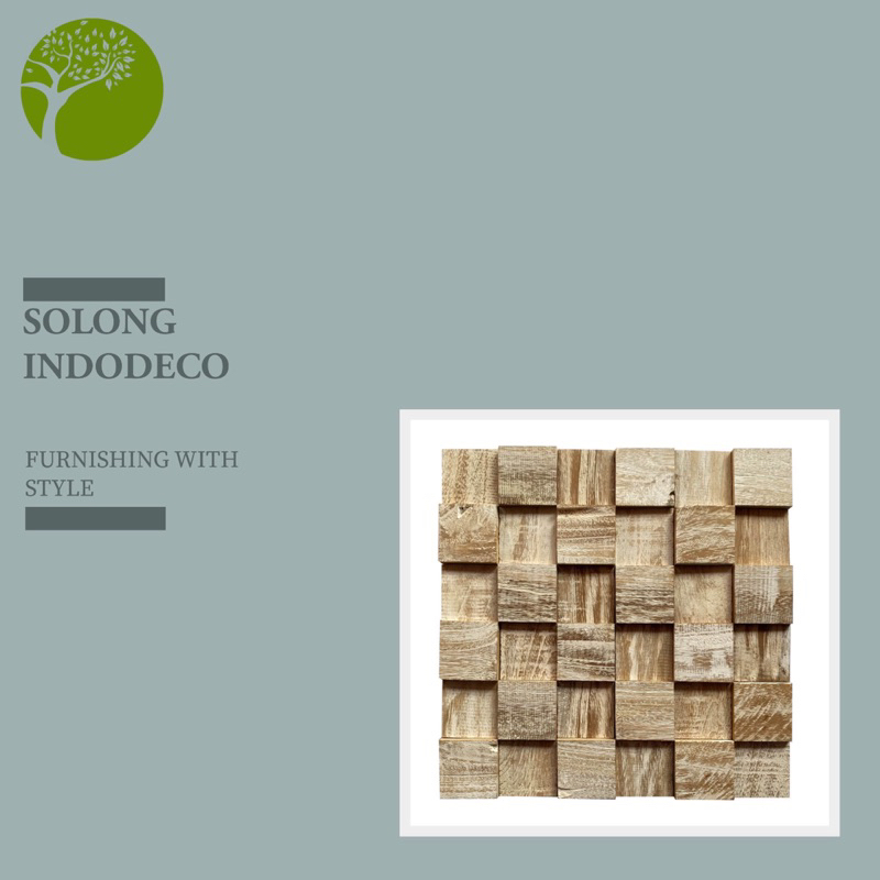 Jual Panel dinding Woodpanel kayu jati size 30x30 white wash finished ...