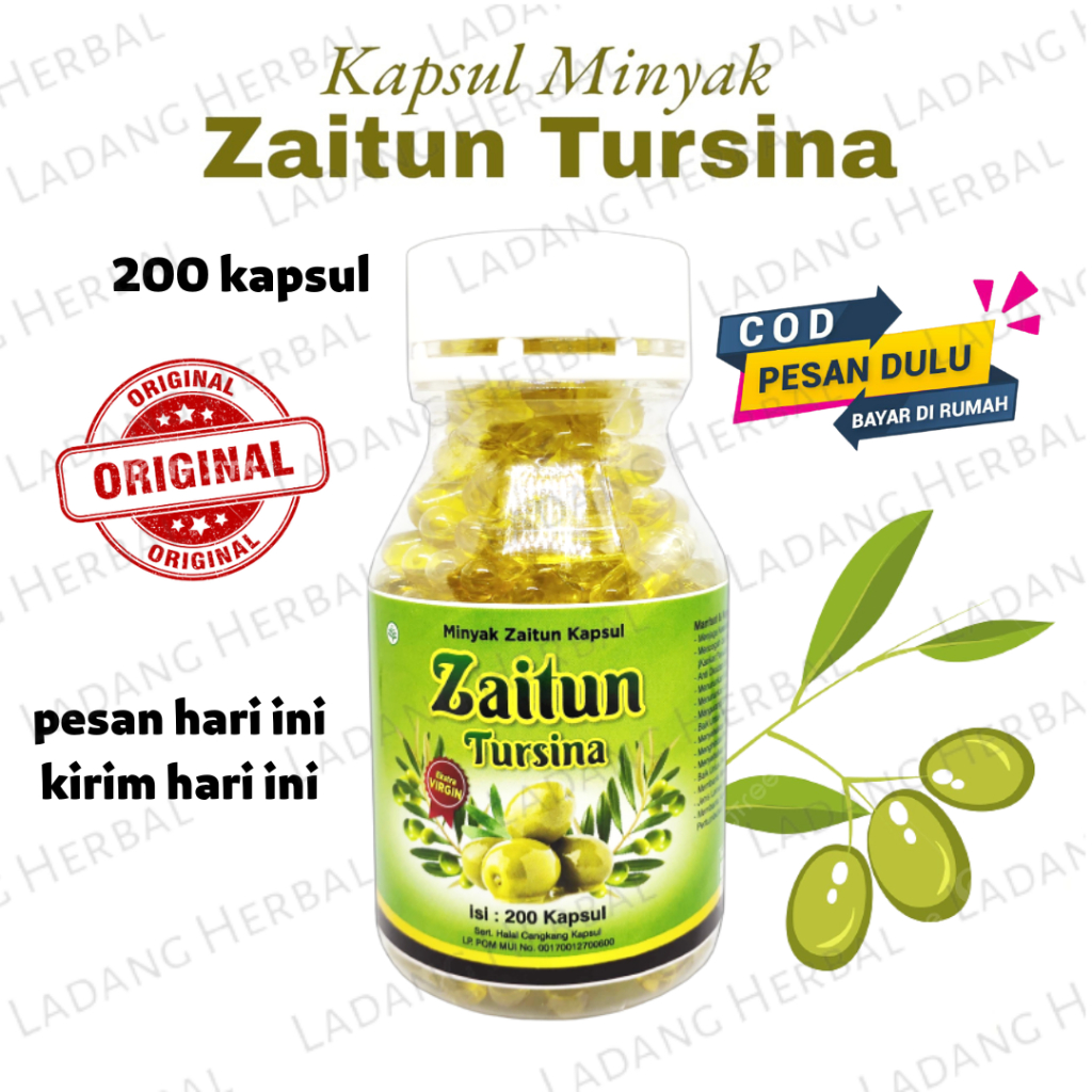 Jual Kapsul Minyak Zaitun Extra Virgin Sehat Zaitun Tursina Isi 200 ...