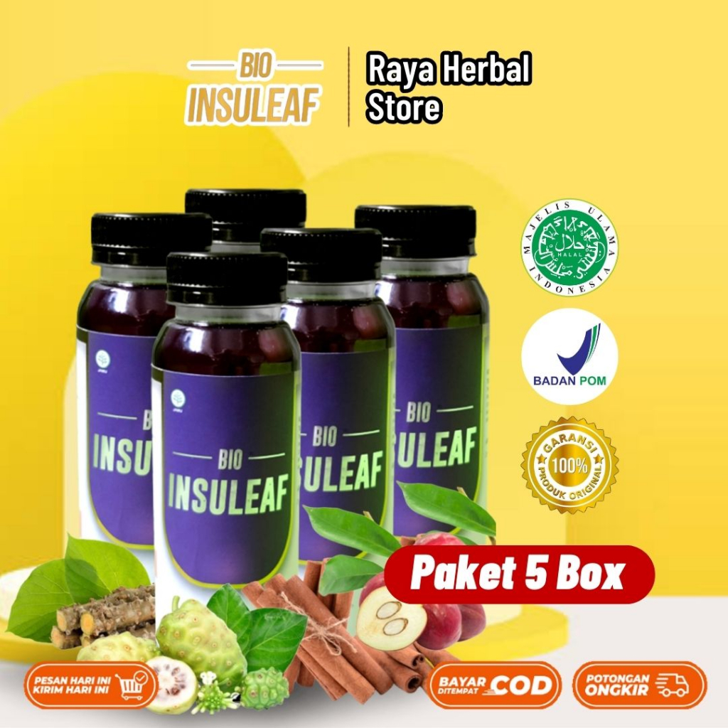 Jual Paket 5 Bio Insuleaf Solusi Atasi Kencing Manis Diabetes