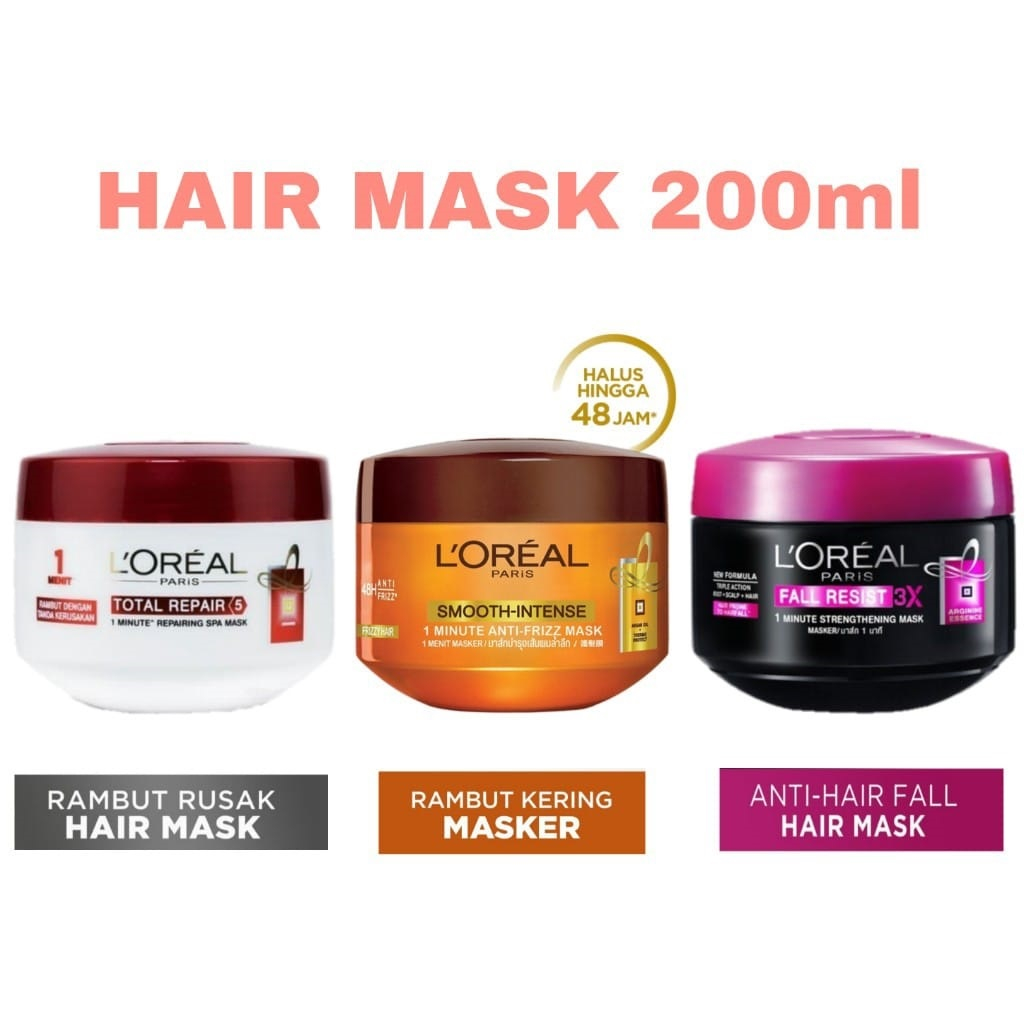 Jual Loreal Hair Mask Total Repair / Fall Resist ( Hair Spa ) 200 ml