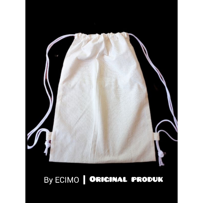 Jual Tas Kanvas Polos Putih Kain Blacu Tas Punggung String Bag Tas