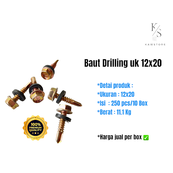 Jual Baut Drilling Baut Screw Baut Baja Ringan Baut Roofing Ukuran X Merek So Harga