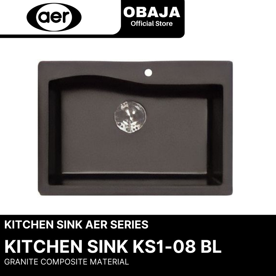 Jual AER Granite Kitchen Sink KS108 BL AER/ Bak Cuci Piring KS108 BL AER Shopee Indonesia