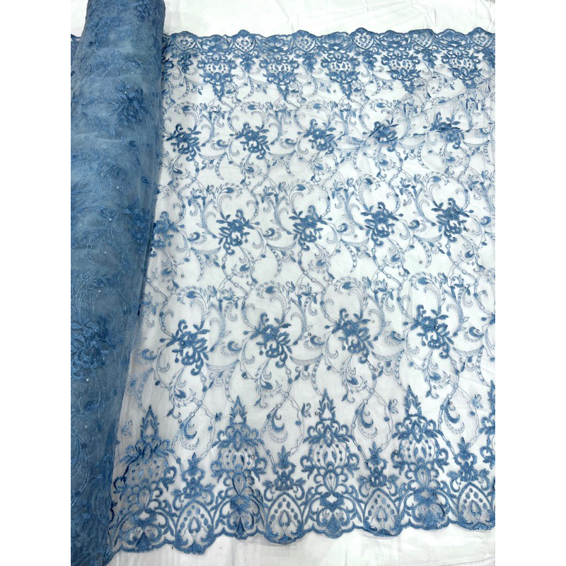 Jual Tile Motif Akar Mutiara / Tule Akar Mutiara Pinggiran atas bawah ...