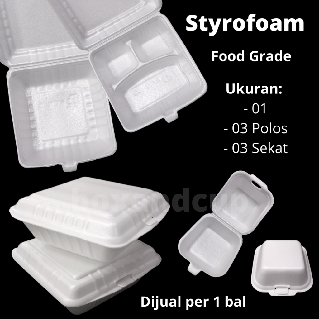 Jual Bal Sterofoam Styrofoam Gabus Makanan Dus Foam Kotak Tempat Nasi Mie