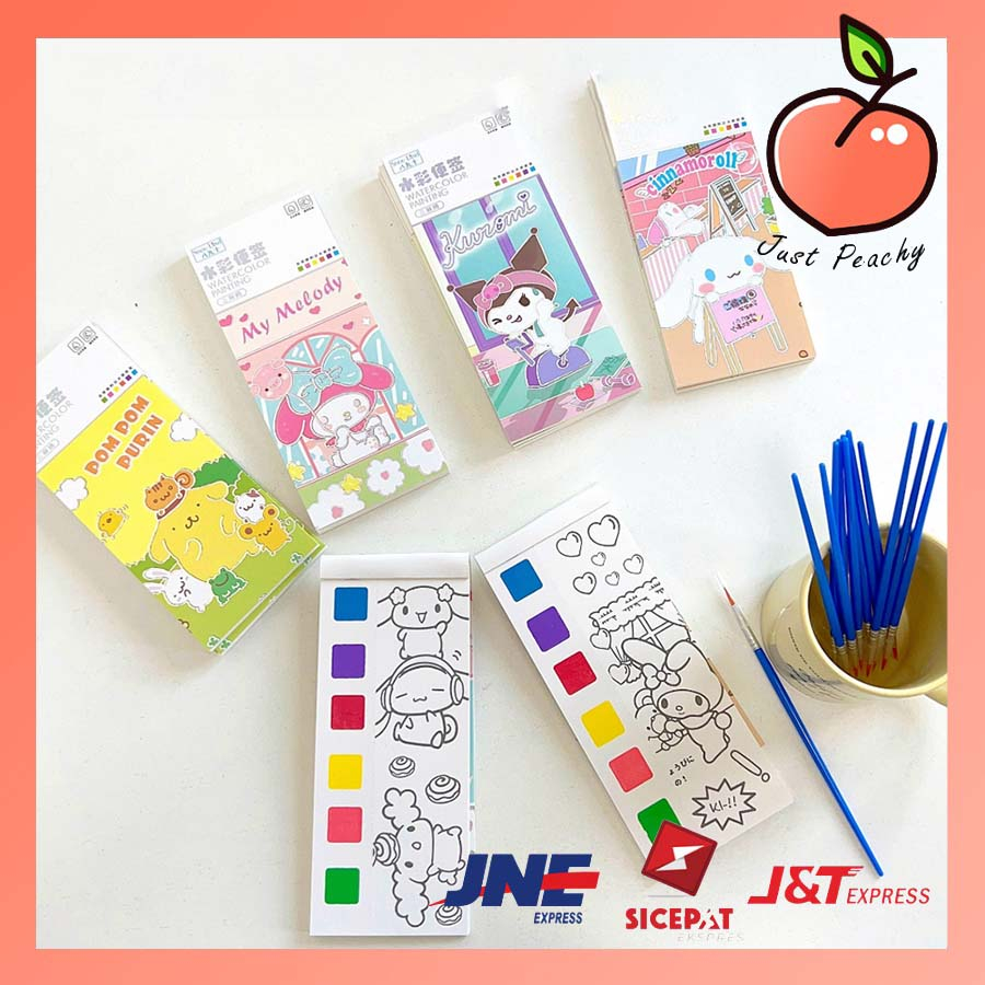 Jual WATERCOLOR PAINTING BOOK SET buku mewarnai cat air anak lucu seru -  Funny Mlody - Jakarta Utara - Cforclover Slime