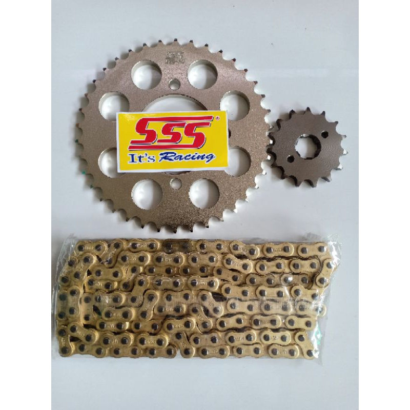 Jual gear gir set sss 428 rantai gold vixion old/vixion nvl/nva/R15 v2