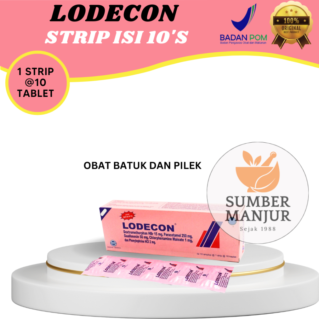 Jual LODECON PINK STRIP 10 TABLET / OBAT BATUK PILEK Shopee Indonesia