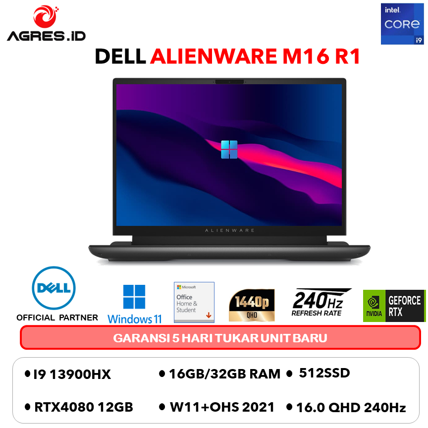 Jual DELL ALIENWARE M16 R1 I9 13900HX RTX4080 12GB/ 32GB 1TB W11+OHS 16 ...