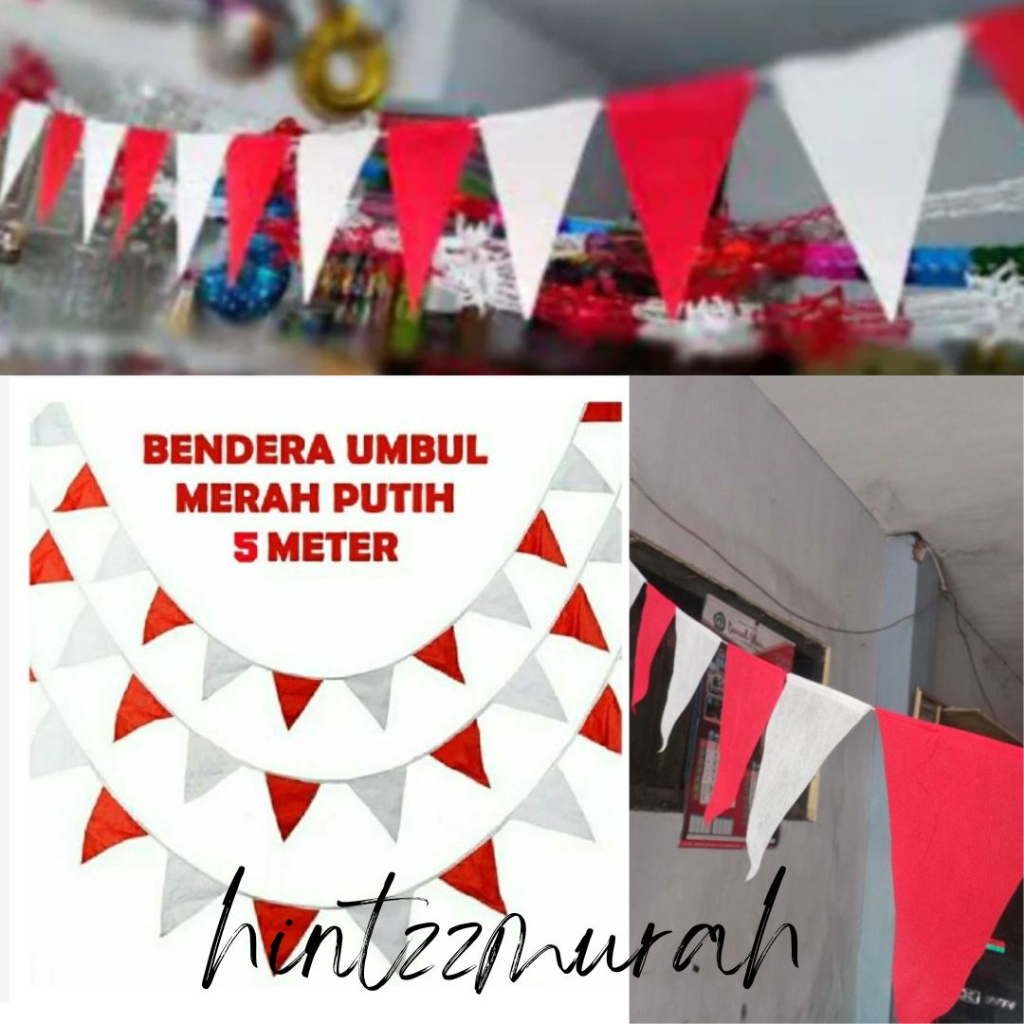 Jual 5 Meter Bendera Segitiga Merah Putih Bunting Flag Hut Ri Dekorasi Kemerdekaan 17an 1131