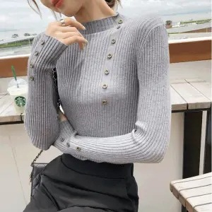 Jual Ajw Turtleneck Knit Long Sleeve Korean Style Import Premium New Release Tt Atasan