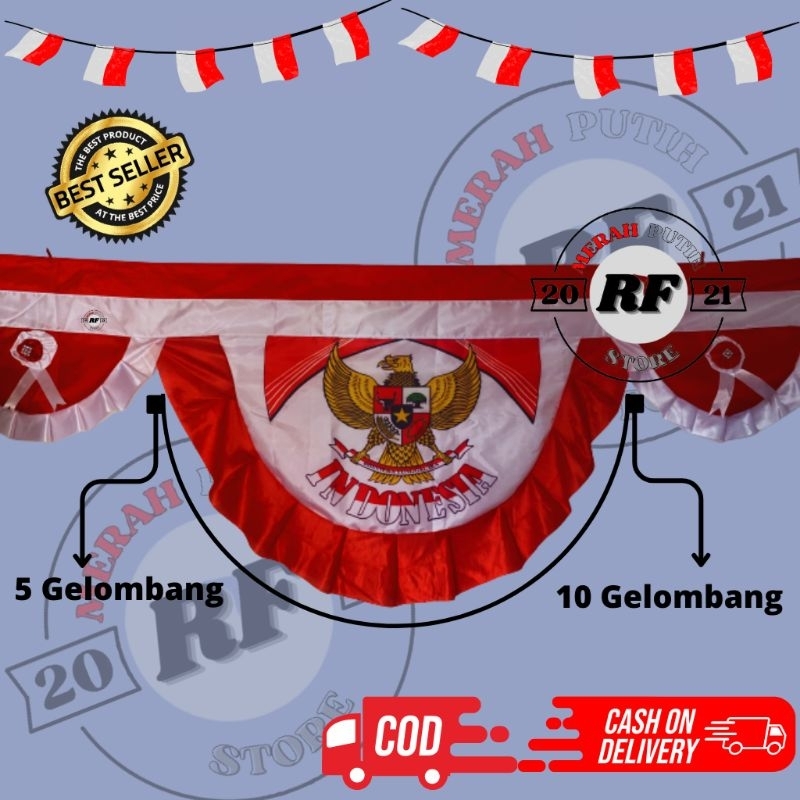 Jual J BACKGROUND Gelombang SEMI ABUTAY BEKRON MERAH PUTIH BENDERA MERAH PUTIH