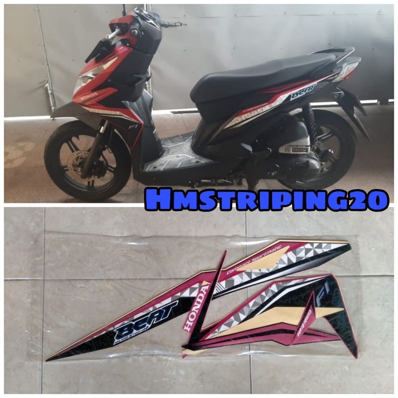 Jual Stiker Striping Lis Body Honda Beat Fi Iss 2016 2017 Hitam Pink