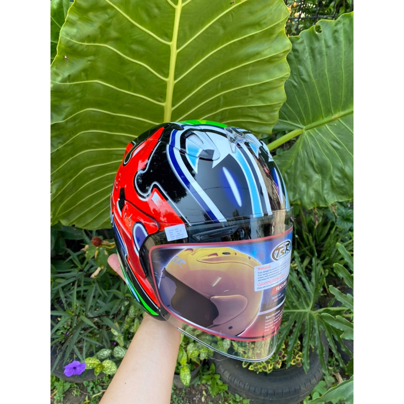Jual Helm TSR RAM 4 Nakano Shuriken Green / Motif helm Nakano Shuriken Hijau Helmet Half Face