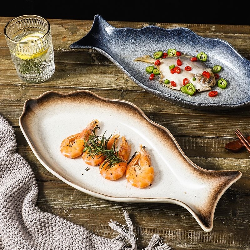 Jual Fish Plating Plate/Piring Saji Berbentuk Ikan keramik cantik unik ...