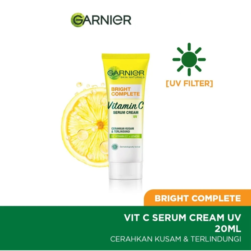 Jual Garnier Bright Complete Vitamin C Serum Cream UV 20ml & Garnier
