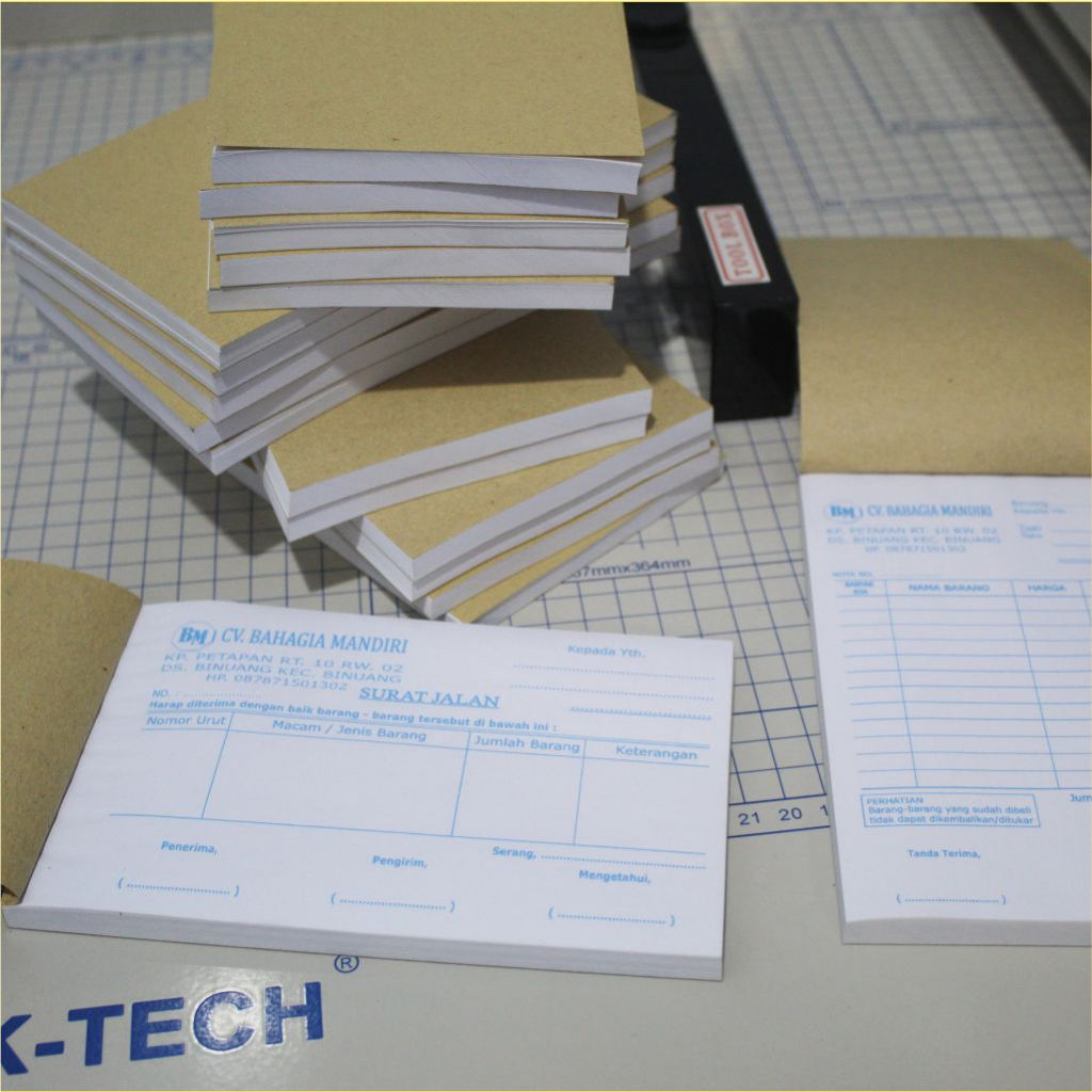 Jual Nota Custom 1/4 Folio 1 PLY Bahan HVS 75 Gsm Murah / Nota Satuan ...