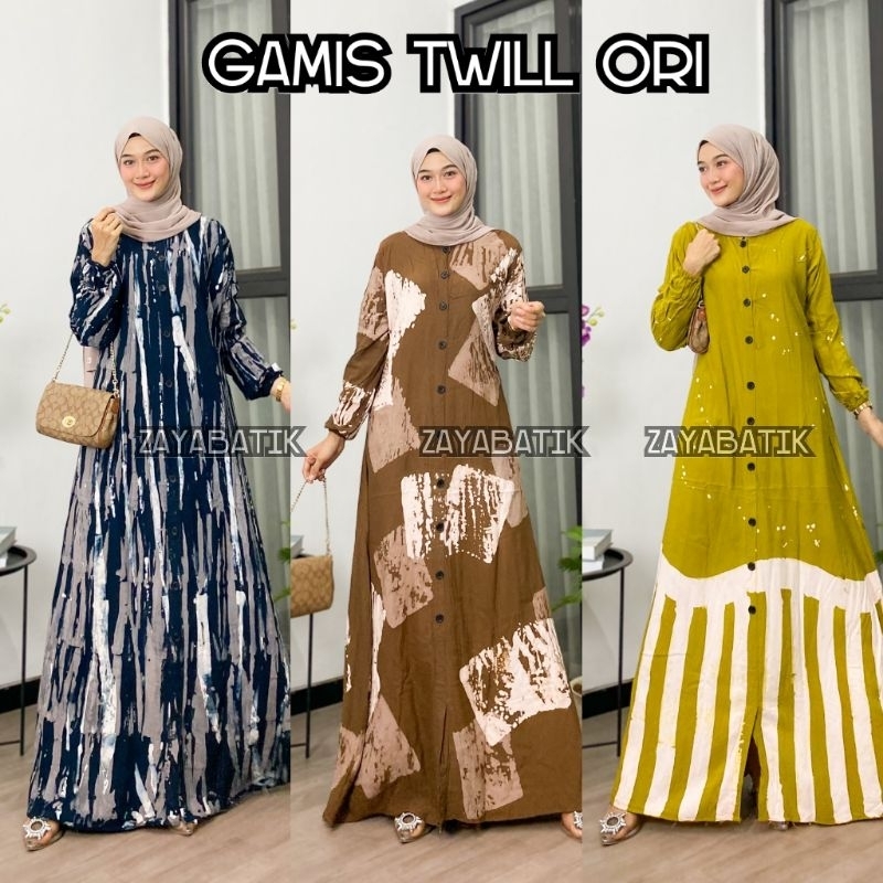 Jual Promo Gamis Twill Ori Termurah Dan Terlaris Full Kancing Busui Friendly Gamis Malaman