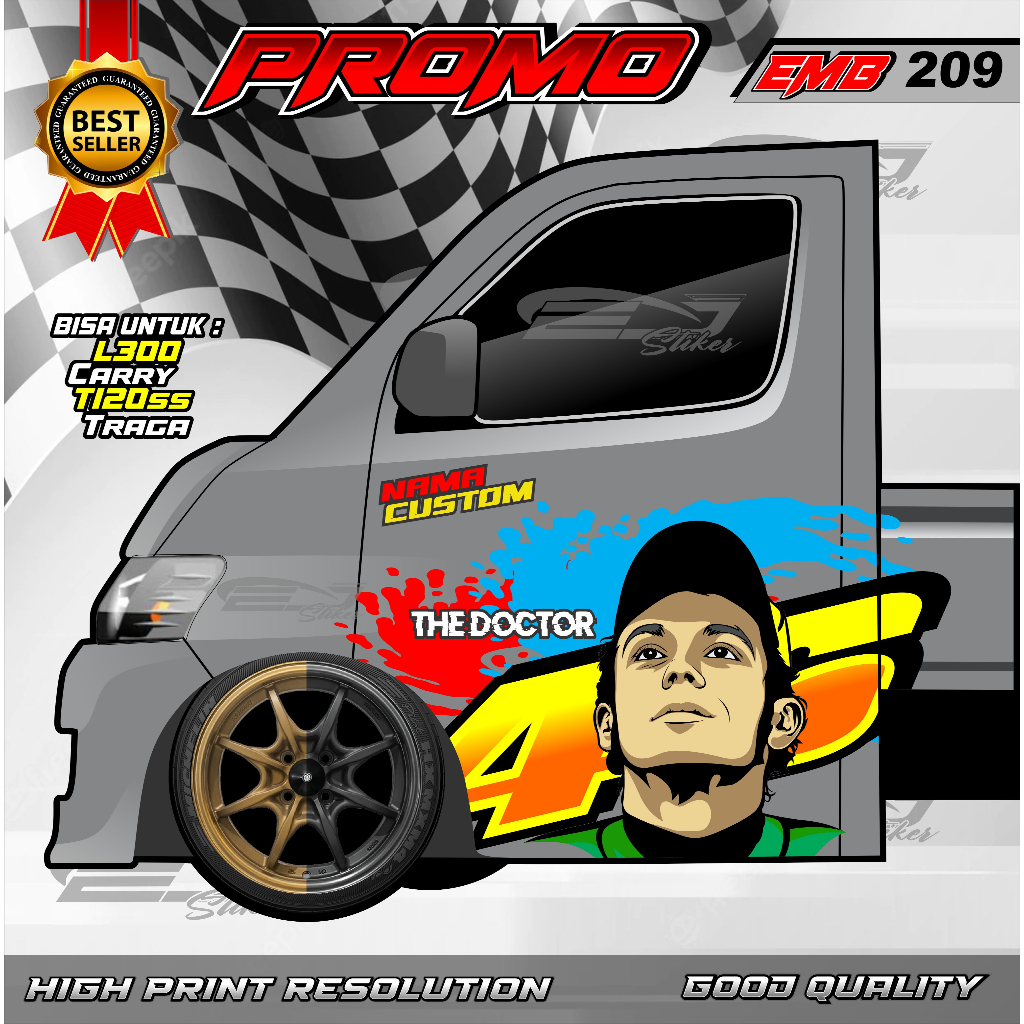 Jual STICKER VARIASI PICK UP L300 GRANDMAX MODIF -STICKER PINTU MOBIL ...