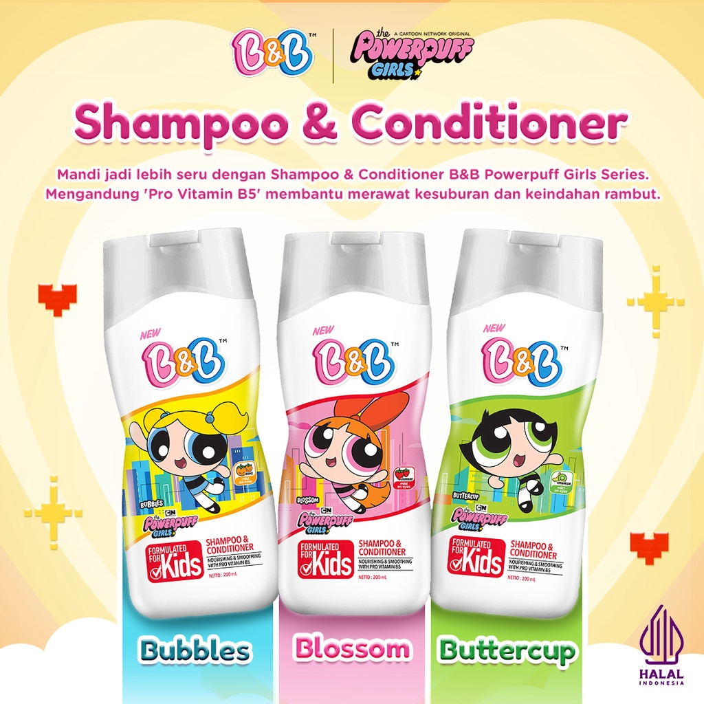 Jual B&B Shampoo & Conditioner Powerpuff Girls 200ml | Shopee Indonesia