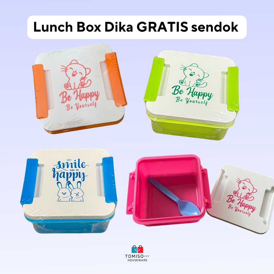 Jual LUNCH BOX DIKA gratis sendok Kotak Makan Tempat Makan Lunch Box Plastik Shopee Indonesia