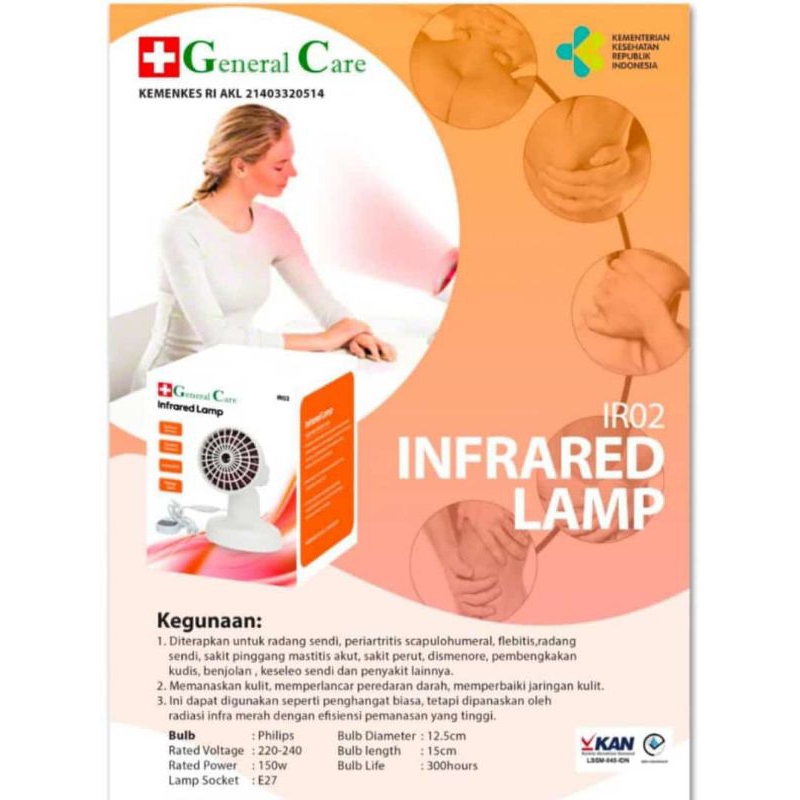 Jual Alat Fisioterapi GC IR02/Infrared Lamp General Care IR02 150 Watt ...