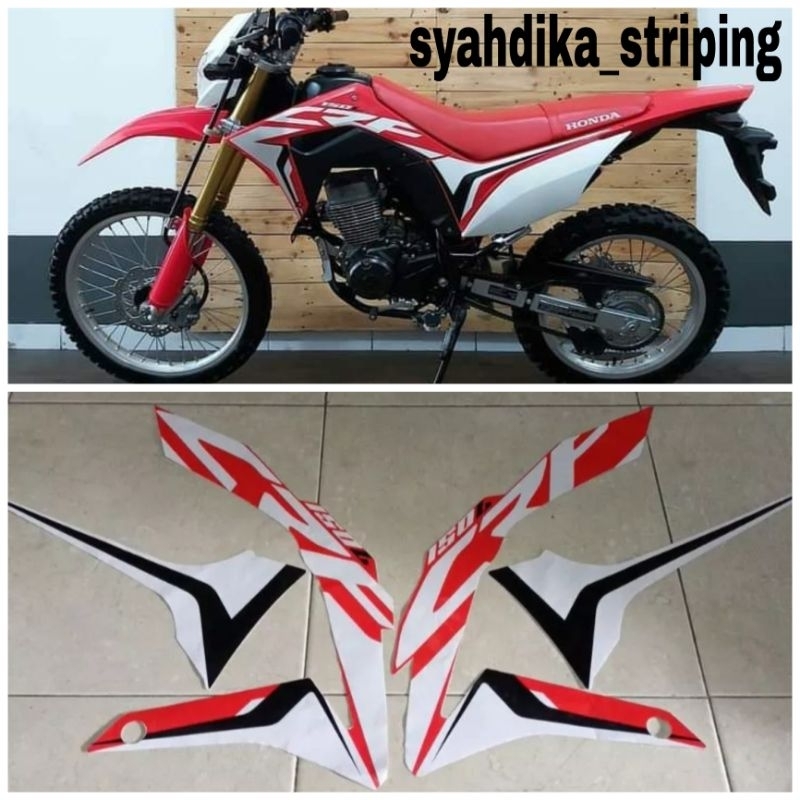 Jual Stiker Striping Lis Body Honda Crf 150 L 2018 2019 Merah Putih