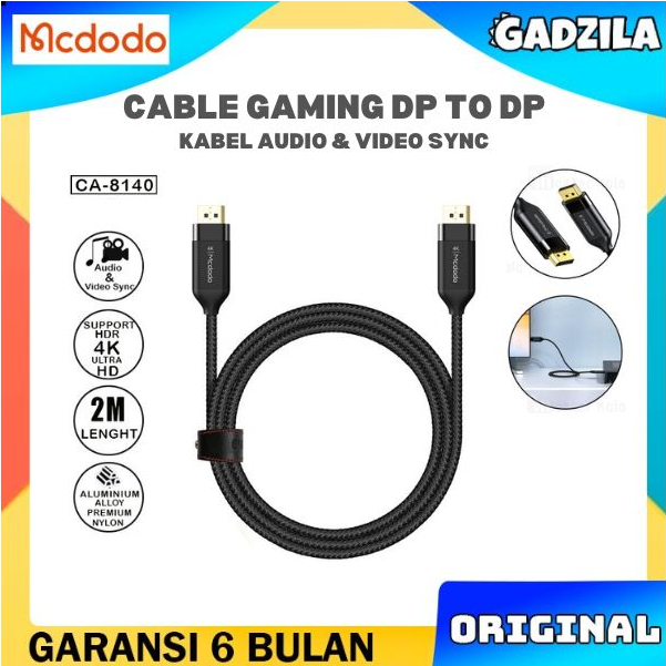 Jual MCDODO CA-8140 KABEL DP TO DP CABLE GAMING DISPLAY CABLE VIDEO ...