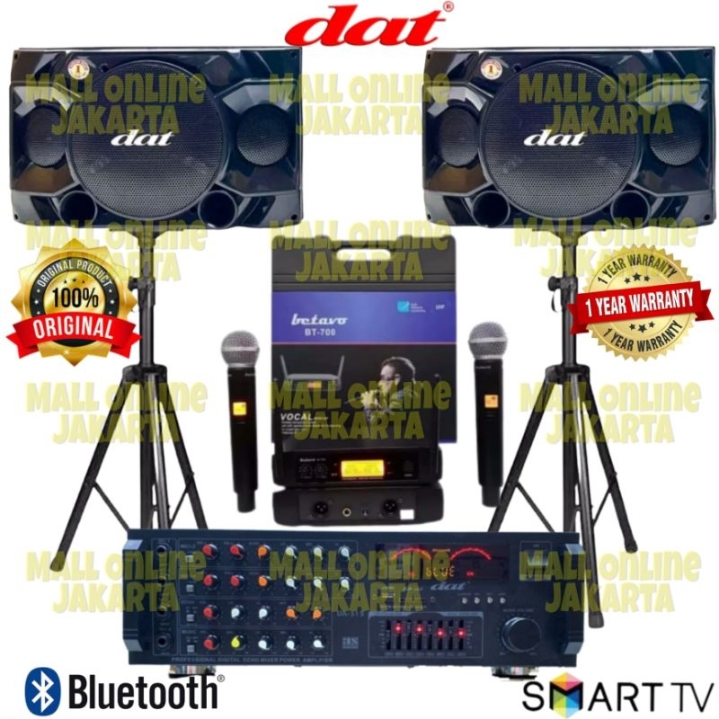 Jual Paket karaoke Dat 10 inch sound system rumahan indoor mic wireless
