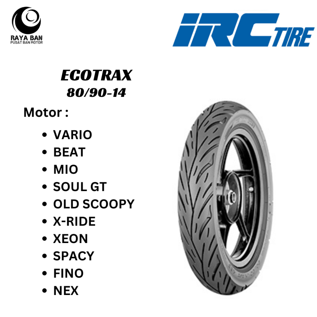 Jual Ban Motor IRC Ecotrax 80/90-14 Tubeless | Shopee Indonesia