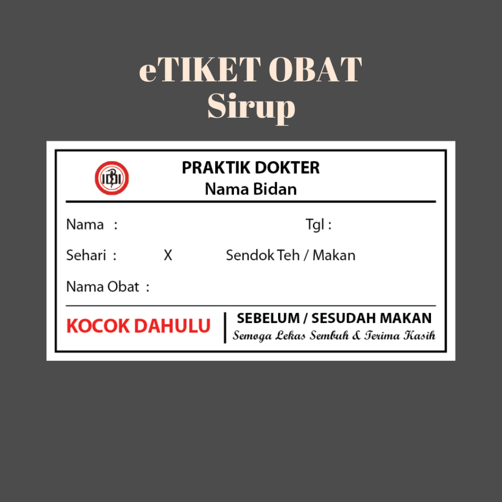 Jual Etiket Obat Etiket Obat Sirup Etiket Obat Tablet Stiker Obat