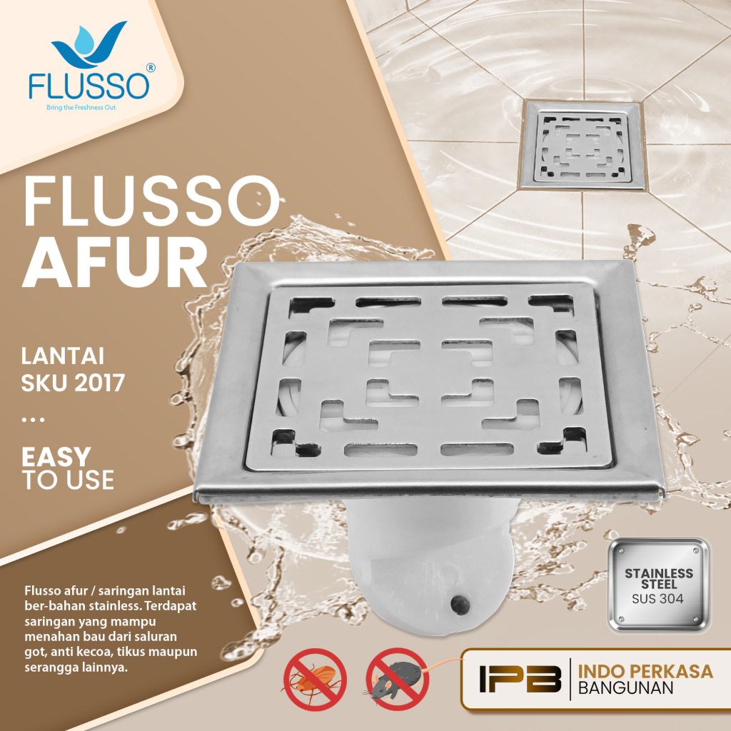 Jual Flusso Afur Kamar Mandi Saringan Got Afur Lantai Floor Drain