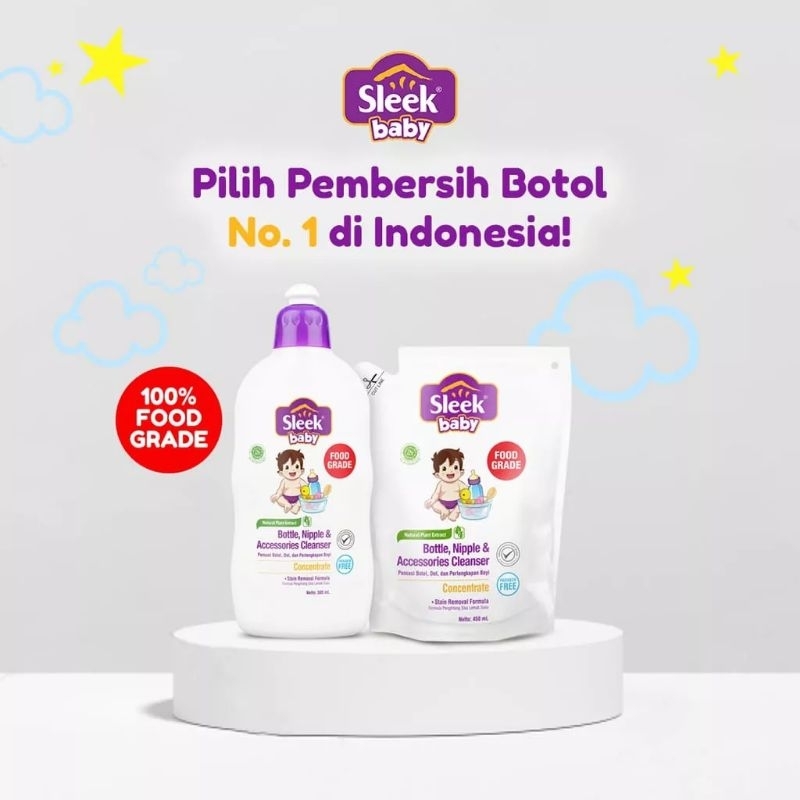 Jual Sleek Baby Pencuci Botol, Dot dan Perlengkapan Bayi 450 150 70ml ...