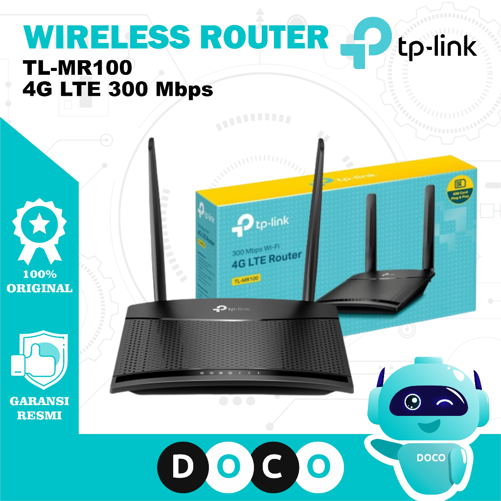 Jual TP-LINK TL-MR100/MR100+sim 4G LTE Router 300 Mbps Wireless N ...