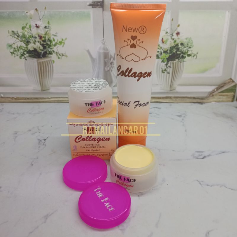 Jual Paket Collagen The Face 3in1//Facial Foam + Cream Collagen The