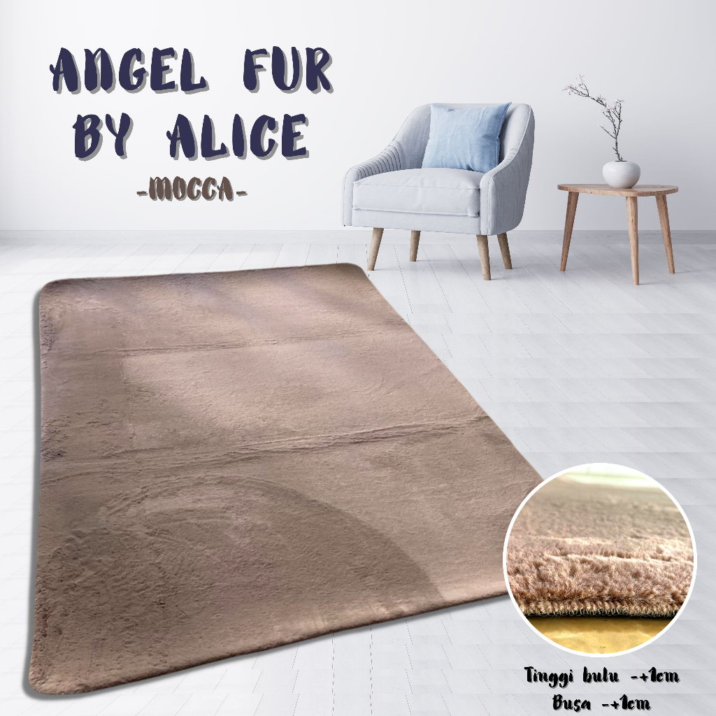 Jual KARPET BULU KOREA 100X140 ANGEL FUR BY ALICE KARPET BULU PREMIUM -  MOCCA | Shopee Indonesia